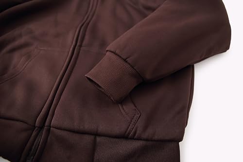 Image of TanBridge Plaid Flannel Hoodie Sherpa Fleece Lined Shirt Jacket Cotton Hoodies Zip Up Winter Warm Coat