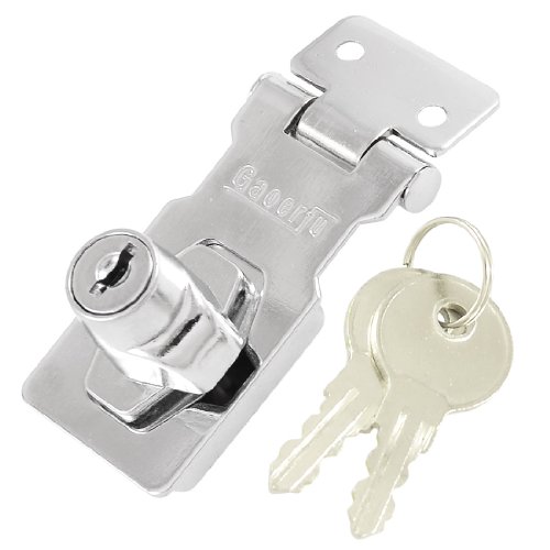 Closet Door Chrome Plated Metal Keyed Hasp Lock 2.5