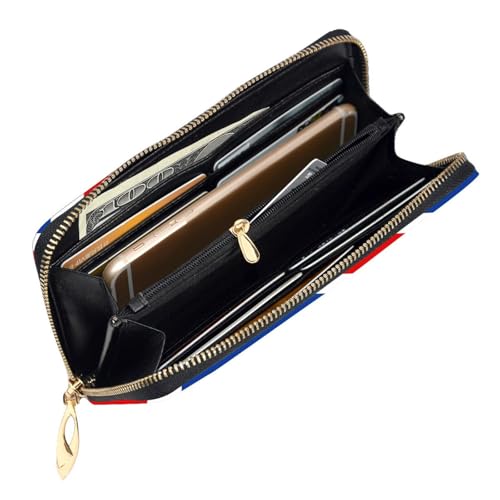 Flag of Iceland Leather Long Wallet, 12 Credit Card Slots, 3 Cash Slots, Coin Compartment, Unisex4