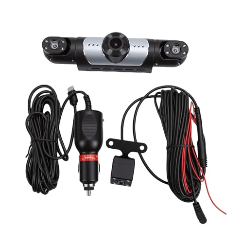 Greensen Caméra de Tableau de Bord pour Voiture, 4 Canaux Avant Arrière Intérieur avec Résolution 1080P et Enregistrement en Boucle, avec Capteur et Application Mobile WiFi pour de