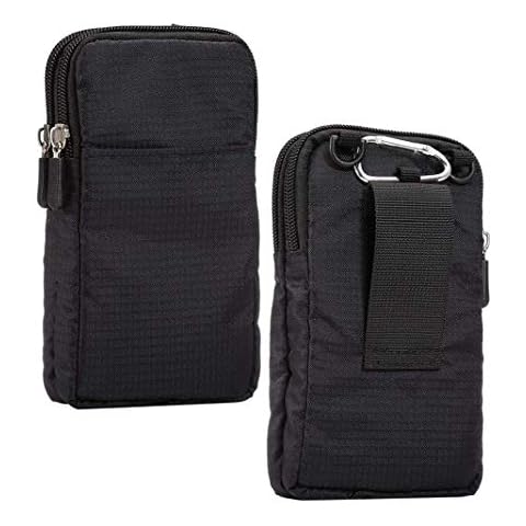 Small Crossbody Cell Phone Bag, Cell Phone Waist Bag Black, 6.0" Sport Travel Messenger Holster Crossbody Purse with Shoulder Strap Zipper Waist Wallet Belt Clip Holder with Locking Carabiner Hook Cover