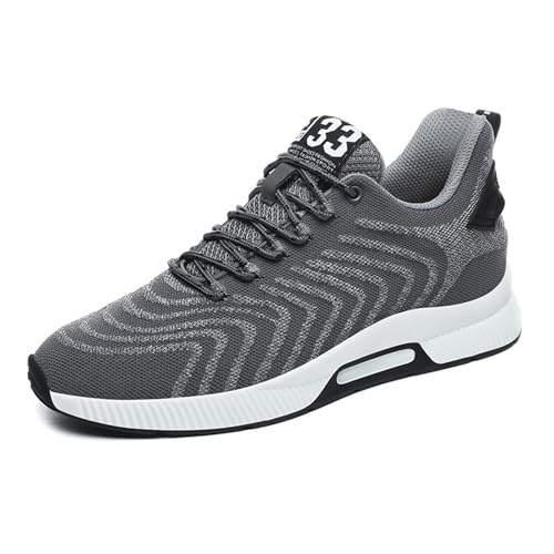 Chaussures de sport pour homme pour grandir de 6 cm sans douleur avec mesh respirant gris