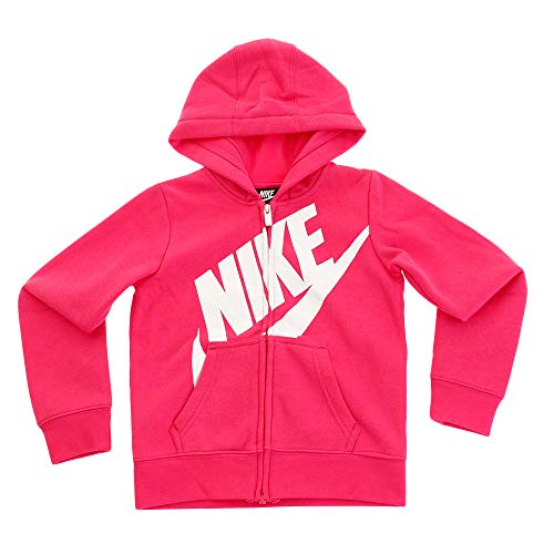 Nike Kids Girl's Futura Full Zip Hoodie (Little Kids) Rush Pink 4 Little Kids