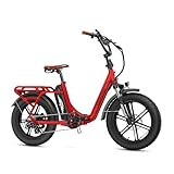 ADDMOTOR Foldtan M-120 Electric Bike for Adults, 750W Folding Commuter Electric Bicycle, 20 MPH,80MI, 15Ah UL2271 Removable Battery, City Cruiser Ebike, 20'x4.0' Fat Tires Ebike Red
