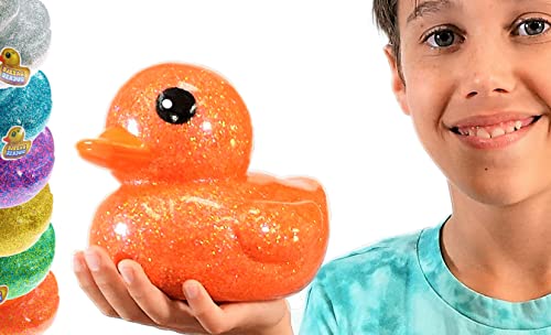 JA-RU Giant Glitter Rubber Ducks (1 Duck Assorted) 7" Large Rubber 4346-1s