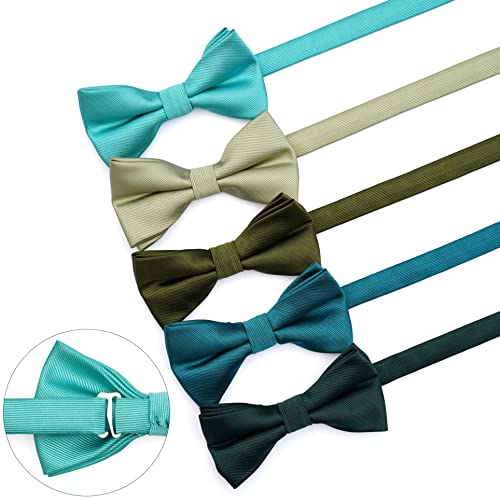 Image of Pre-Tied Adjustable Solid Tuxedo Bow Tie for Boys and Men