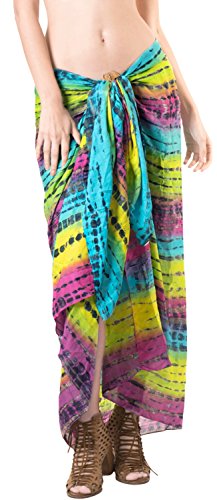 Preisvergleich Produktbild LA LEELA Hand tie dye Strandbadebekleidung Badeanzug-Bikini-Vertuschung Wickelrock gelb