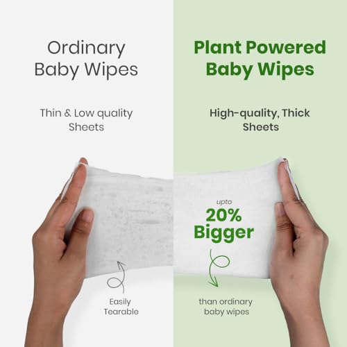 Image of Mother Sparsh Natural Care Baby Wipes 60 Pcs (Pack of 6) I 100% Plant Made Fabric From Forest Land | Fresh+Cleanse (with Cucumber) Plant Powered Wet Wipes For Baby I Cotton Cloth Like Bigger Sheets