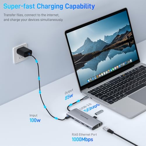 USB C Docking Station 14 in 1 with 2 HDMI 4K + DP 8K 3 Monitors Triple Display for Laptop,/MacBook Pro/Air/HP/DELL/Lenovo, USB C Hub Dongle Dock with USB 3.0, RJ45,100W PD, SD/TF, Audio/Mic by Ceapronex - Image 6