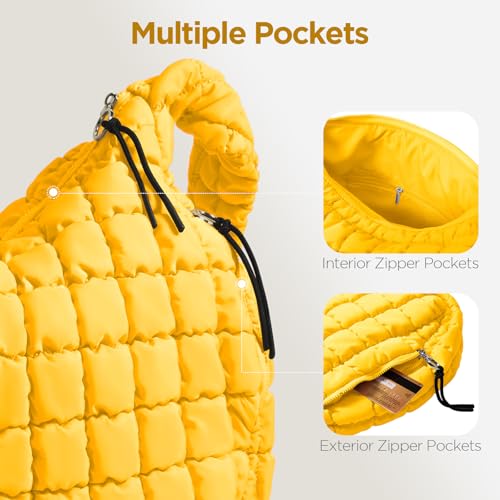 Image of Puffer Tote Bag for Women Large Quilted Crossbody Bag Quilted Carryall Bag Soft Puffy Hobo Handbags Puff Purse Shoulder Bag