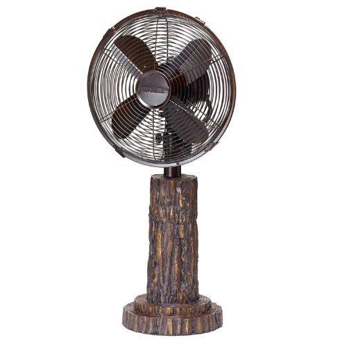 DecoBREEZE Oscillating Table Fan 3 Speed Air Circulator Fan, 10 In, Fir Bark