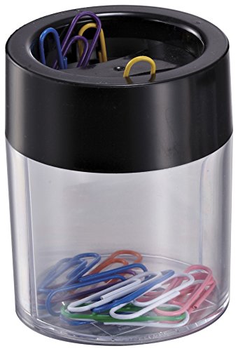 Officemate Paperclip Dispenser Including 33 Paper Clips - Black/Clear, 93652
