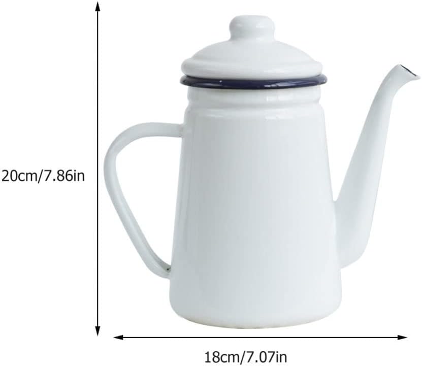 Enamel Percolator Black Rim Enamel Coffee Pot: Enamel Enamelware Percolator Coffee Pot Teapot Food Oven and Dishwasher Safe Soy Sauce/748