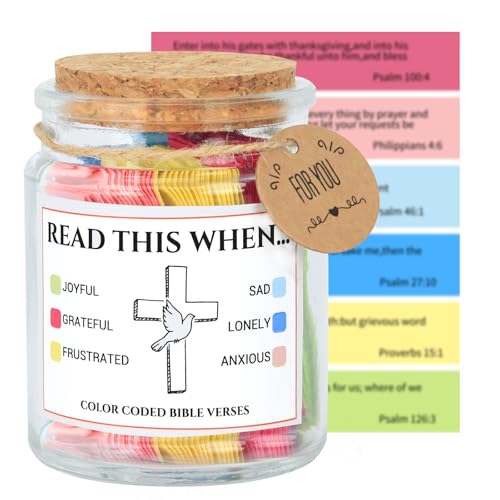 Bible Verse Jar for Women and Men, Scripture Prayer Jar for Emotions and Feelings, Christian Gifts for Mom, Grandma and Best Friend, Graduation Gifts for Her, Religious for Birthday