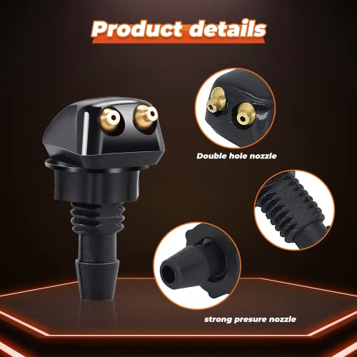 Goothx US-WASHER NOZZLES 2Pcs Front Windshield Washer Nozzles, Front Windshield Washer Nozzle Kit And Fluid Hose, Windshield Washer Nozzles Wiper Spray Fit thumb #2