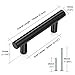 Probrico 10 Pack Black Stainless Steel Modern T Bar Cabinet Pulls, 2.5 Inch Hole Centers
