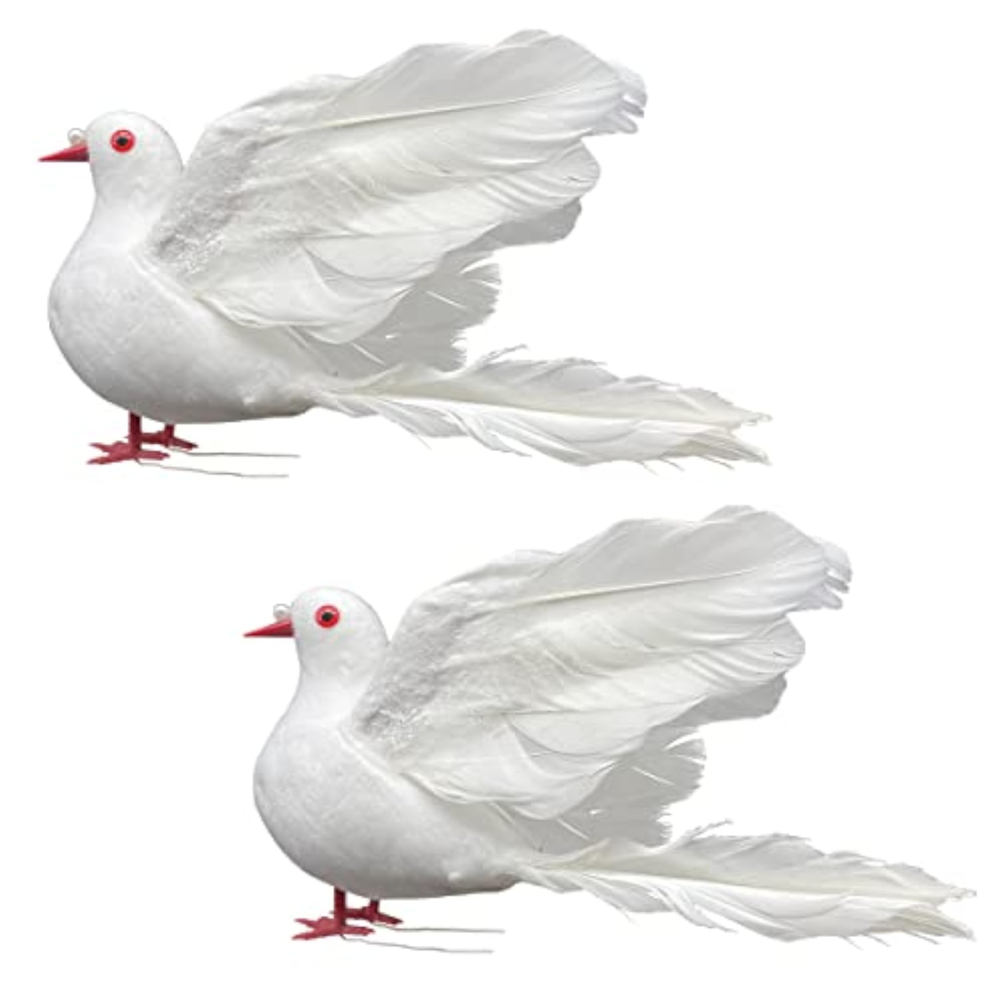 Artificial Simulation Foam Bird Ornaments, 2pcs White Dove