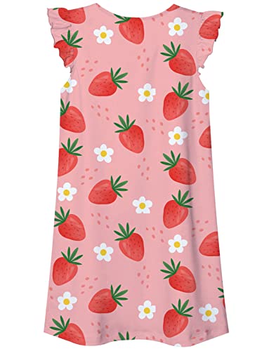 Uideazone Pajamas Dresses For Girls Strawberry Nightgowns Sleeveless Crewneck Nightdress Sleep Shirts Home Sleepwear For Daily Casual Xl #TOP1