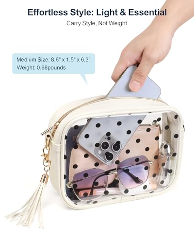 Image of PACKISM Clear Bag for Stadium Events - Clear Purses for Women Transparent Crossbody Messenger Bag for Concerts Game Day