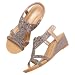 Imagen de rismart Sandalias de Cuña para Mujeres Puntera Abierta Slingback Chispeante Bohemio Verano Zapatos Romanos