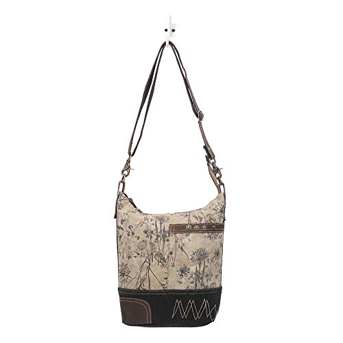 Myra Bag Solidaster Upcycled Canvas & Leather Shoulder Bag S-1525 #TOP4
