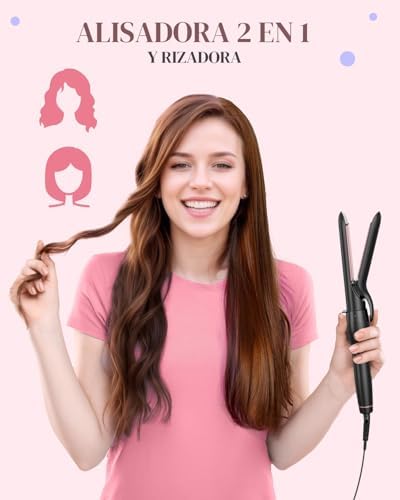 5 in 1 Curling Iron with Thermal Brush and 4 — side view showing full product dimensions