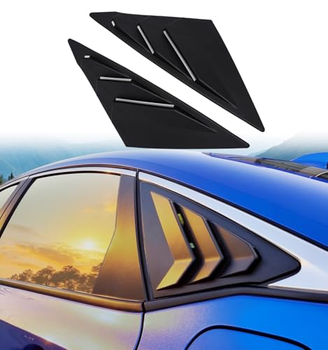 Xprite Racing Style Rear Side Window Louvers for 11th Gen Civic Compatible with Honda Civic 2022 2023 2024 2025 2026 Sedan FE Accessories Exterior Air Vent Scoop Shades Cover Blinds Trim-Matte Black