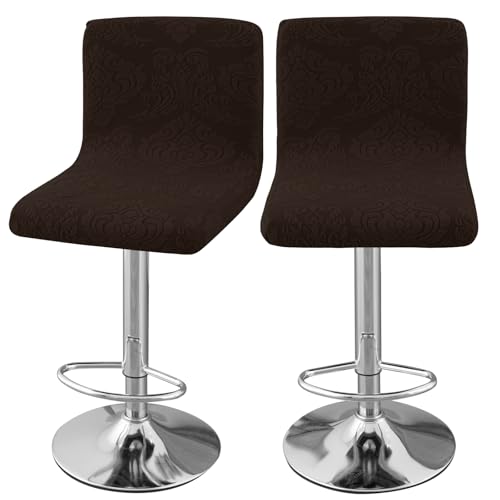 Image of Chair Covers Bar Stool Cover 2pc Bar Chair Cover Swivel Bar Stool Slipcover | Stretch Counter Height Bar Stool Cover High Back Chair Cover Counter Stool Bar Chair Covers for Kitchen Pub Dining Room,03