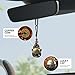 Lucky Cat Rearview Mirror Pendant with Five Emperors Feng Shui Coins, Brass Maneki Neko Charm for Good Luck and Wealth, Tassel Hanging Decoration, Car Interior Accessories