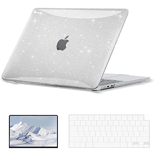 Image of EooCoo Hard Shell Case Compatible for New Apple MacBook Air 13.6 inch M5 2026 2025 2024 2022 M4 M3 M2,A3449 A3240 A3113 A2681,Mac Laptop Case Cover&Keyboard Skin Cover&Screen Protector-Glitter Crystal