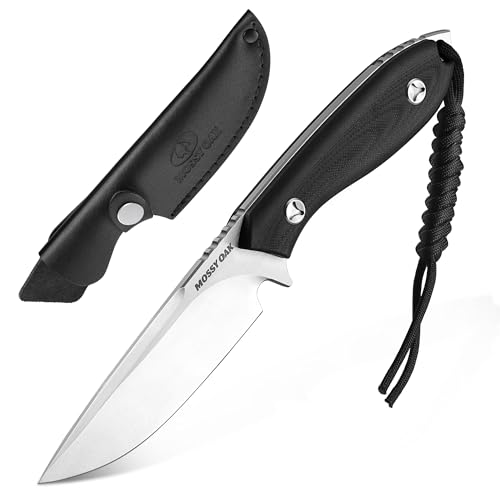 Mossy Oak 8.75 Inch Fixed Blade Knife with Leather...
