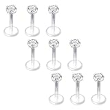QWALIT 16G Platsic Lip Rings Labret Studs Push in Cartilage Earrings Conch Tragus Earrings Plastic Labret Jewelry Forward Helix Piercing Jewelry 6mm