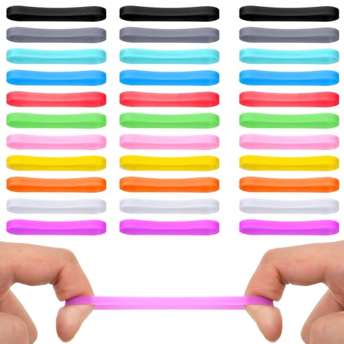 Silicone Wide Rubber Bands 3 Inch 33Pieces Elastic Rubber Wrapping Bands Assorted Color Band Silicone Wallet Band Office Supplies for Books Wallet Card Cooking Boxes Wraps Notebook Packing Gift