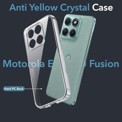 Image of DIZORO Compatible with Motorola Moto Edge 70 Fusion 5G Back Cover Case Clear,[ Anti Yellow ][Military Grade Protection] Hard PC Back Cover Transparent