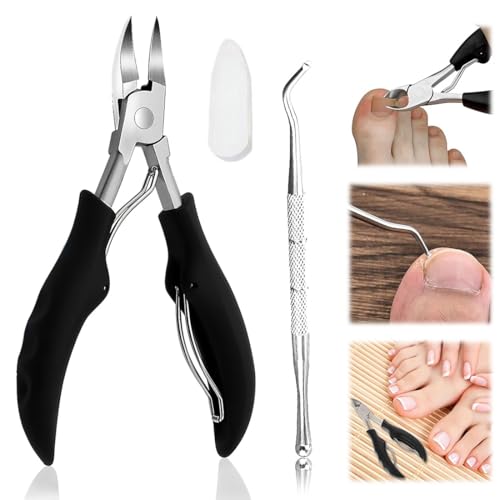 Taglia Cuticole Professionale, Tronchese Per Unghie Spesse Incarnite con Spingi Cuticole,Tronchese Unghie, Tronchesino Tagliaunghie Professinale, per Unghie Spesse e Dure Pedicure e Manicure Strumenti