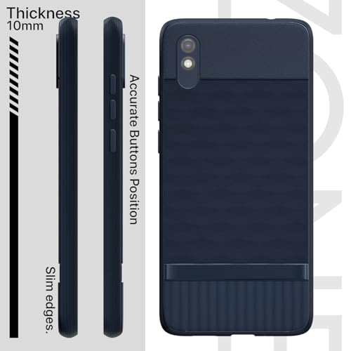 Image of Pikkme Back Cover for Redmi 9A / 9i / 9A Sport Camera Protection 3D Hexa Cube Design Silicone Protective Bumper Case (Blue)