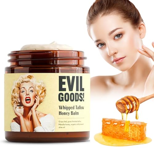 Whipped Beef Tallow and Honey Balm,Tallow Honey Balm,Tallow Face Moisturizer,Grass Fed Grass Finished Face Cream,Hydrates and Nourishes the Skin