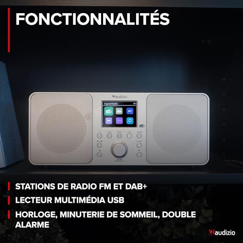 Radio DAB+ avec double haut-parleur et Bluetooth 5.0 pour un son stéréo pur - 3