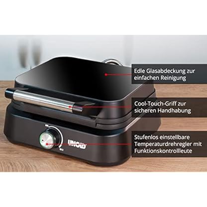 Unold 48275 Belgisches Waffeleisen Brüssel - Doppel-Waffelautomat, Temperaturregler zur Einstellung des Bräunungsgrades, Antihaftbeschichtete Platten, Teigauffang- Vorrichtung, 1.500 Watt, Schwarz – Bild 6
