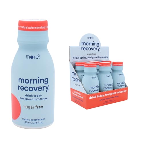 Morning Recovery DHM Electrolyte Milk Thistle Drink Proprietary Formulation to Hydrate While Drinking Non GMO Vegan Gluten-Free Sugar Free Watermelon Pack of 6