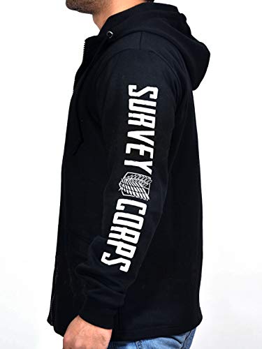 Image of ComicSense.xyz Unisex Anime Round Neck Regular Hoodie for Men and Women, Survey Corps Printed Cotton Cosplay Anime Hoodies