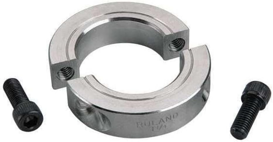 RULAND SP-20-A 1/2" Collar Width, 1-1/4" BORE, 2-Piece Construction, -40 to 225 DEG F, Aluminum, CLAMP ON Locking, Shaft Collar