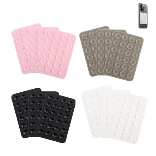 AzureRay Paquete de 12 ventosas móvil, Soporte para teléfono con Ventosa, Funda con Ventosa, ventosas de Silicona con Parte Trasera autoadhesiva, se Adapta a Fundas de teléfono y más