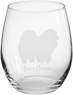 Personalised Chow Chow Engraved Stemless Tumbler Glass, Gift for Women, Gift for Men, Dog R