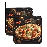 Tantalizing Tomate Pizza - Alfombrillas resistentes al calor, ideales para ollas calientes, sartenes y encimeras, artículos esenciales para cocinar y hornear