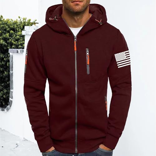 Mens Fleece Hoodies Full Zip Graphic Print Long Sleeve Sweatshirts Sports Casual Hooded Jackets with Zip Pockets3