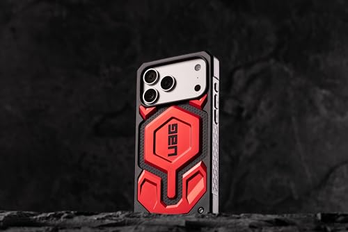 Image of Urban Armor Gear UAG Monarch Pro Magnetic Compatible, Rugged Heavy Duty Shockproof Anti-Slip Military Grade Protective Case /Cover Designed for iPhone 17 Pro (2025) - Crimson