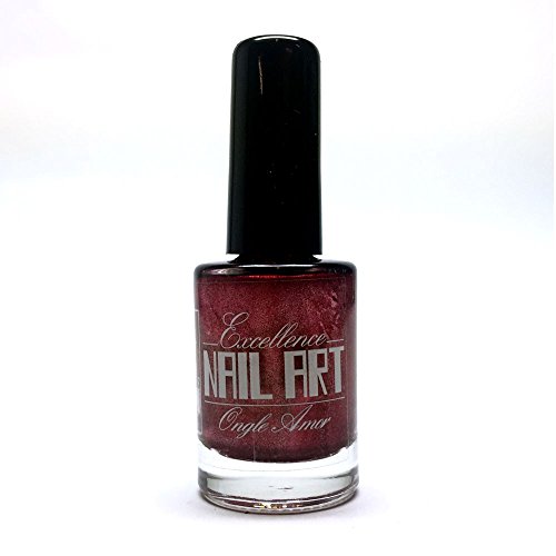 Vernis Stamping rouge pailleté EXCELLENCE NAIL ART 11 ml vernis pour plaque stamping ,vernis baby boomer vernis à ongles Cover