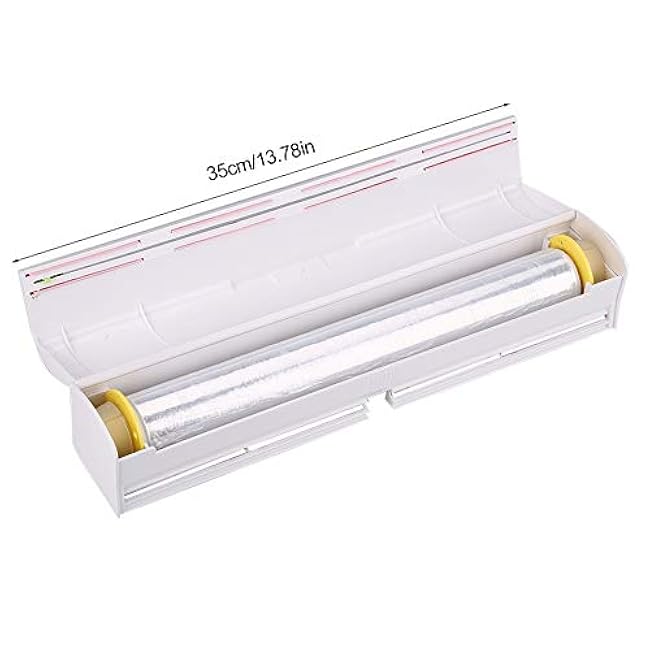 Food Wrap Dispenser Cutter Snap Shut Spring Loaded Safe Blade for Wrap Aluminum Foil Wax Paper & More