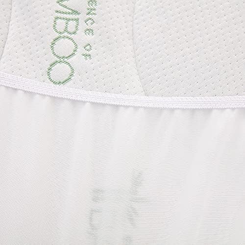 Comfort Lab Premium Bamboo Mattress Protector and Pad - Helps Protect Back and Neck - Breathable and Noiseless Bed Cover - Fitted and Deep Pockets - Machine Washable - Bamboo - Queen